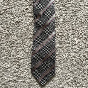 ETRO Tie in Blk/Wht Houndstooth Pink/Blue/Yellow